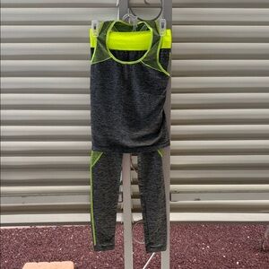 Gray and Neon Green Activewear Set